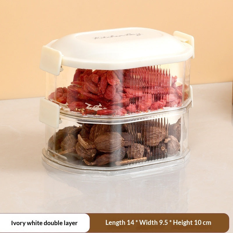 Gewürz-Aufbewahrungsbox für den Haushalt – Küchen-Gewürzbehälter für trockene Zutaten mit luftdichtem Verschluss