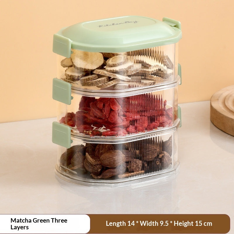 Gewürz-Aufbewahrungsbox für den Haushalt – Küchen-Gewürzbehälter für trockene Zutaten mit luftdichtem Verschluss