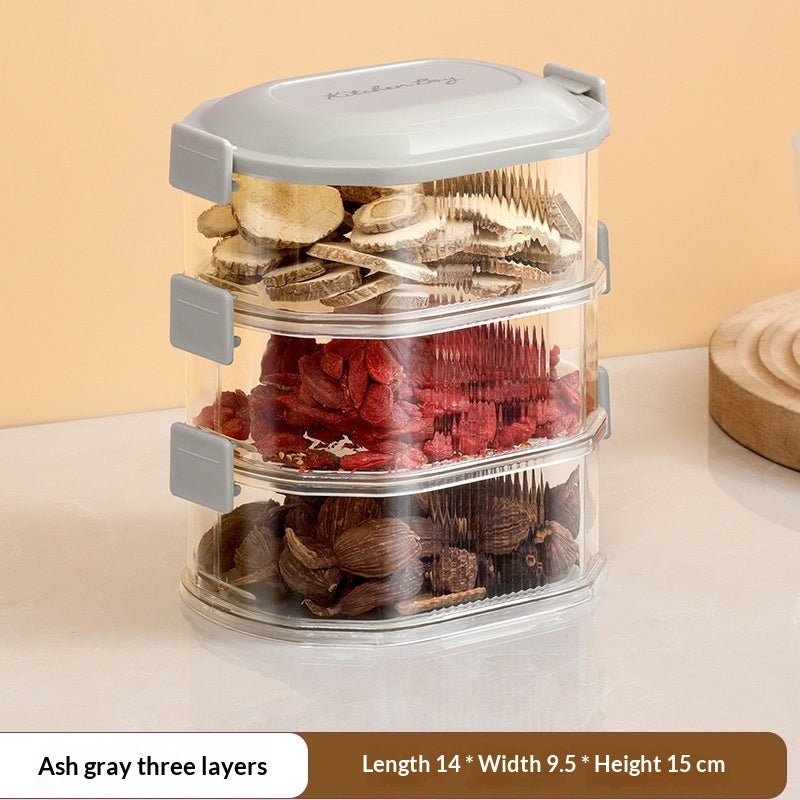 Gewürz-Aufbewahrungsbox für den Haushalt – Küchen-Gewürzbehälter für trockene Zutaten mit luftdichtem Verschluss