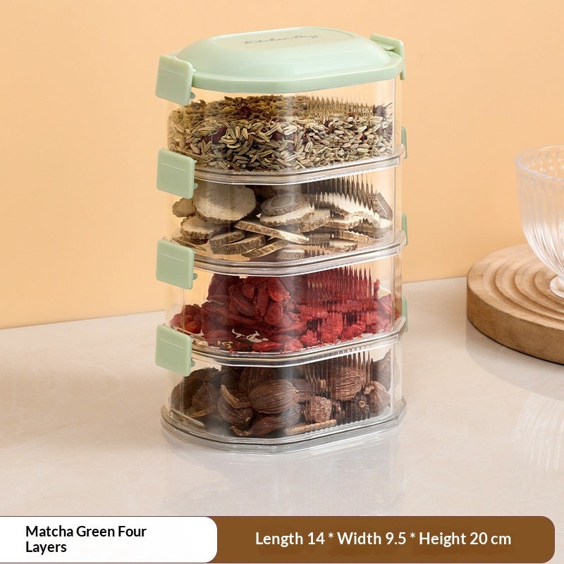 Gewürz-Aufbewahrungsbox für den Haushalt – Küchen-Gewürzbehälter für trockene Zutaten mit luftdichtem Verschluss