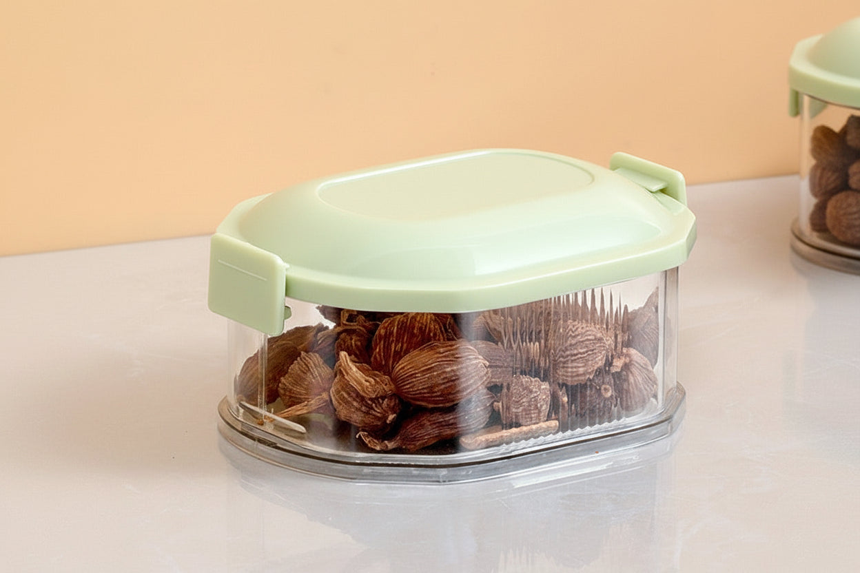 Gewürz-Aufbewahrungsbox für den Haushalt – Küchen-Gewürzbehälter für trockene Zutaten mit luftdichtem Verschluss