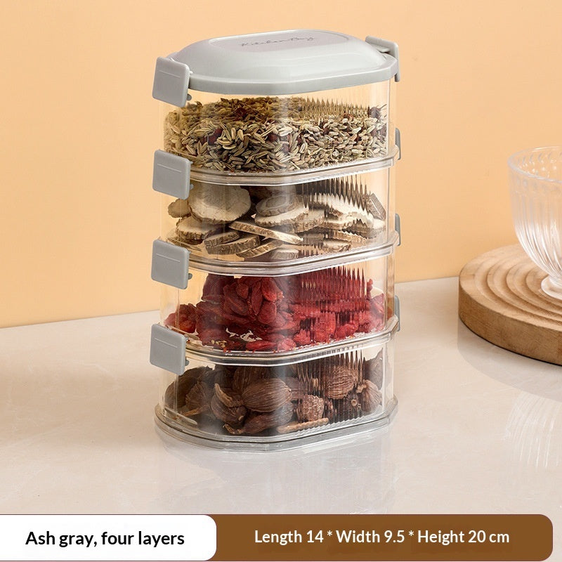 Gewürz-Aufbewahrungsbox für den Haushalt – Küchen-Gewürzbehälter für trockene Zutaten mit luftdichtem Verschluss