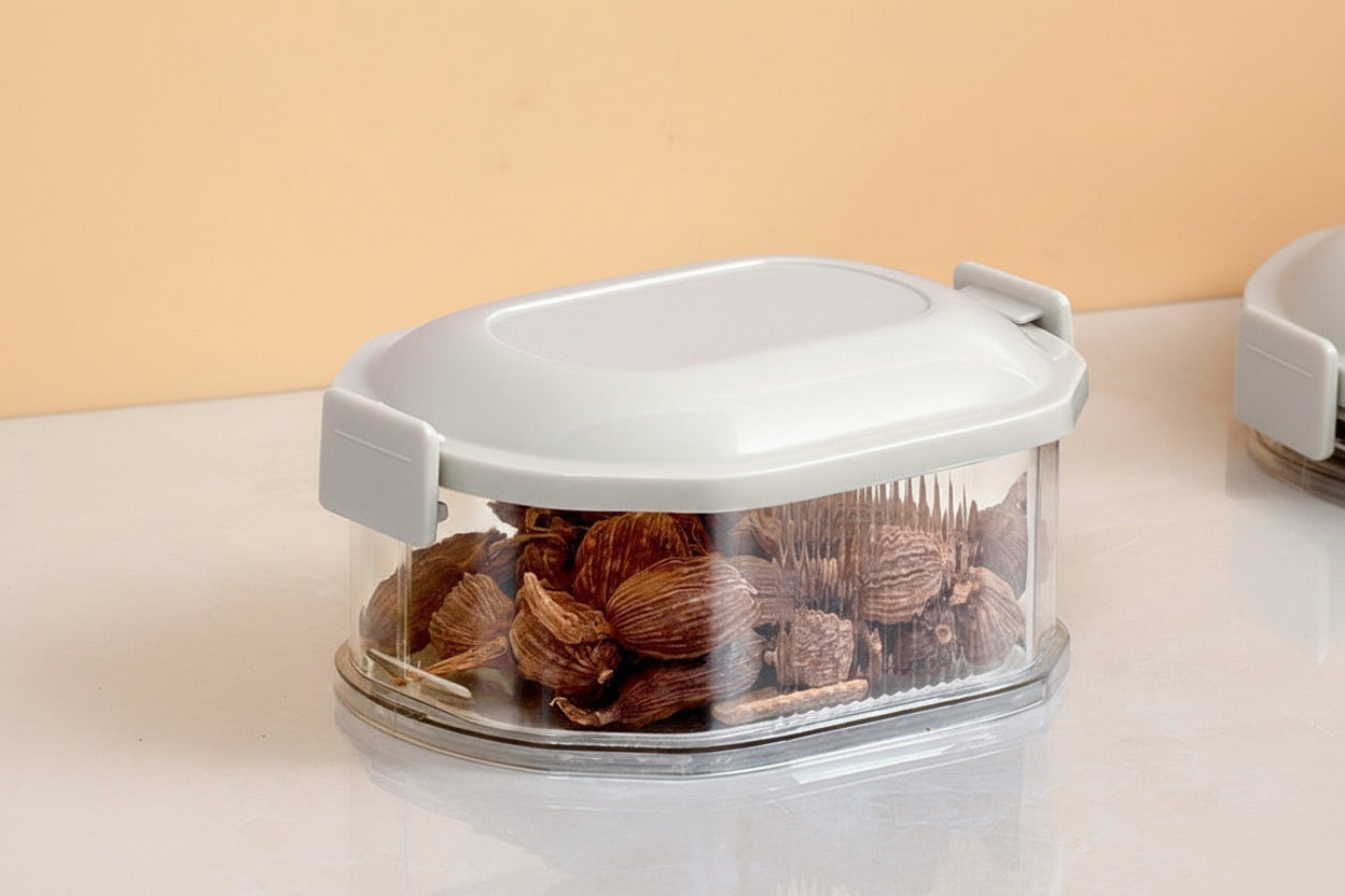Gewürz-Aufbewahrungsbox für den Haushalt – Küchen-Gewürzbehälter für trockene Zutaten mit luftdichtem Verschluss