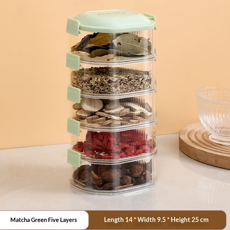 Gewürz-Aufbewahrungsbox für den Haushalt – Küchen-Gewürzbehälter für trockene Zutaten mit luftdichtem Verschluss